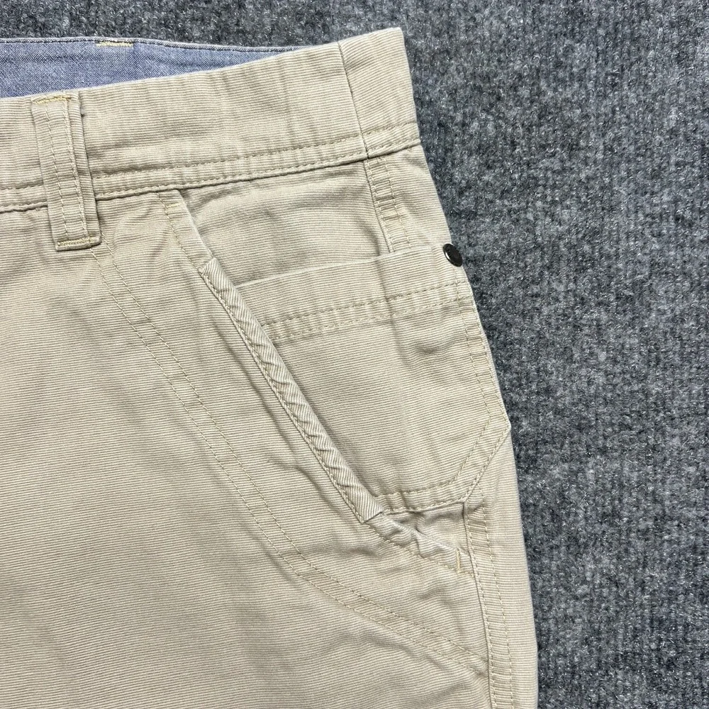 Horny Toad Cliff Canvas Shorts Mens 36x10 Khaki Organic Cotton Casual Hiking Tan
